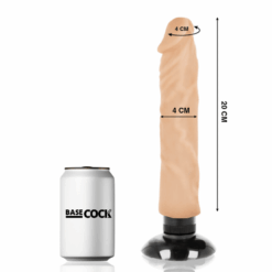 Comprar BASECOCK - VIBRADOR REALÍSTICO 2-1 NATURAL 20 CM -O- 4 CM al mejor precio - Envíos Discretos