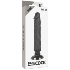 Comprar BASECOCK - VIBRADOR REALÍSTICO 2-1 NATURAL NEGRO 20 CM -O- 4 CM al mejor precio - Envíos Discretos
