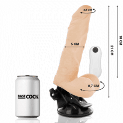 Comprar BASECOCK - VIBRADOR REALÍSTICO ARTICULABLE CONTROL REMOTO NATURAL 21 CM -O- 5 CM al mejor precio - Envíos Discretos