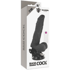 Comprar BASECOCK - VIBRADOR REALÍSTICO ARTICULABLE CONTROL REMOTO NEGRO 21 CM -O- 5 CM al mejor precio - Envíos Discretos