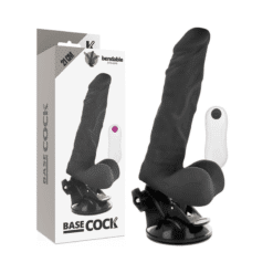 Comprar BASECOCK - VIBRADOR REALÍSTICO ARTICULABLE CONTROL REMOTO NEGRO 21 CM -O- 5 CM al mejor precio - Envíos Discretos
