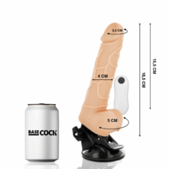 Comprar BASECOCK - VIBRADOR REALÍSTICO CONTROL REMOTO NATURAL 18.5 CM -O- 4CM al mejor precio - Envíos Discretos