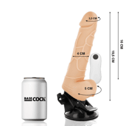 Comprar BASECOCK - VIBRADOR REALÍSTICO CONTROL REMOTO NATURAL CON TESTÍCULOS 19.5 CM -O- 4 CM al mejor precio - Envíos Discretos