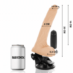 Comprar BASECOCK - VIBRADOR REALÍSTICO CONTROL REMOTO NATURAL CON TESTÍCULOS 20 CM -O- 4 CM al mejor precio - Envíos Discretos