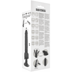 Comprar BASECOCK - VIBRADOR REALÍSTICO CONTROL REMOTO NEGRO 18.5 CM -O- 4CM al mejor precio - Envíos Discretos