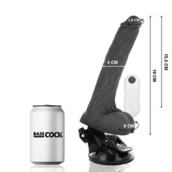 Comprar BASECOCK - VIBRADOR REALÍSTICO CONTROL REMOTO NEGRO 19 CM -O- 4 CM al mejor precio - Envíos Discretos