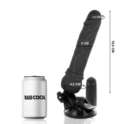 Comprar BASECOCK - VIBRADOR REALÍSTICO CONTROL REMOTO NEGRO 19.5 CM -O- 4 CM al mejor precio - Envíos Discretos