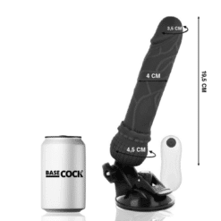 Comprar BASECOCK - VIBRADOR REALÍSTICO CONTROL REMOTO NEGRO 19.5 CM -O- 4 CM al mejor precio - Envíos Discretos