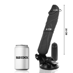 Comprar BASECOCK - VIBRADOR REALÍSTICO CONTROL REMOTO NEGRO 20 CM -O- 4 CM al mejor precio - Envíos Discretos