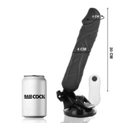 Comprar BASECOCK - VIBRADOR REALÍSTICO CONTROL REMOTO NEGRO 20 CM -O- 4 CM al mejor precio - Envíos Discretos