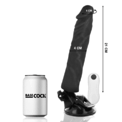 Comprar BASECOCK - VIBRADOR REALÍSTICO CONTROL REMOTO NEGRO 21 CM -O- 4 CM al mejor precio - Envíos Discretos