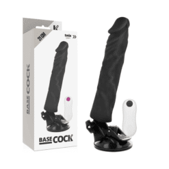 Comprar BASECOCK - VIBRADOR REALÍSTICO CONTROL REMOTO NEGRO 21 CM -O- 4 CM al mejor precio - Envíos Discretos