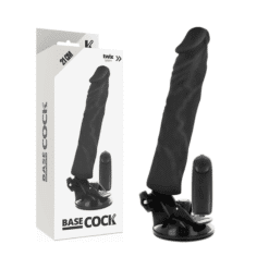Comprar BASECOCK - VIBRADOR REALÍSTICO CONTROL REMOTO NEGRO 21 CM -O- 4 CM al mejor precio - Envíos Discretos