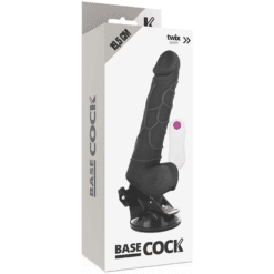Comprar BASECOCK - VIBRADOR REALÍSTICO CONTROL REMOTO NEGRO CON TESTÍCULOS 19.5 CM -O- 4 CM al mejor precio - Envíos Discretos