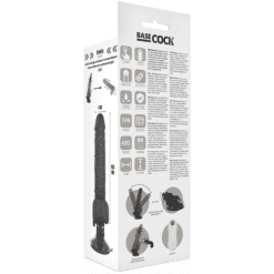 Comprar BASECOCK - VIBRADOR REALÍSTICO CONTROL REMOTO NEGRO CON TESTÍCULOS 19.5 CM -O- 4 CM al mejor precio - Envíos Discretos