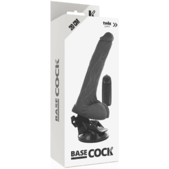 Comprar BASECOCK - VIBRADOR REALÍSTICO CONTROL REMOTO NEGRO CON TESTÍCULOS 20 CM -O- 4 CM al mejor precio - Envíos Discretos