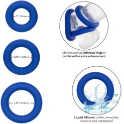 Comprar CALEXOTICS - ADMIRAL SET 3 ANILLOS PARA PENE AZUL al mejor precio - Envíos Discretos