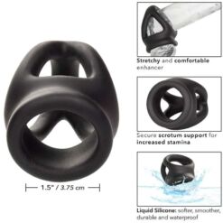 Comprar CALEXOTICS - ALPHA ANILLO DE JAULA DOBLE NEGRO al mejor precio - Envíos Discretos