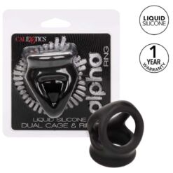 Comprar CALEXOTICS - ALPHA ANILLO DE JAULA DOBLE NEGRO al mejor precio - Envíos Discretos