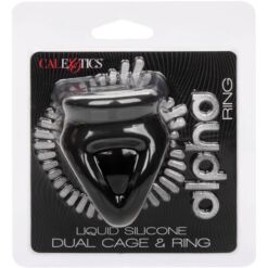 Comprar CALEXOTICS - ALPHA ANILLO DE JAULA DOBLE NEGRO al mejor precio - Envíos Discretos