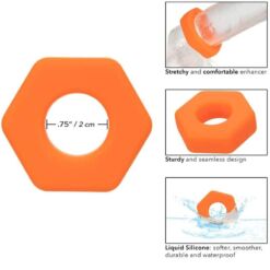 Comprar CALEXOTICS - ALPHA ANILLO PROLONG SEXGONO NARANJA al mejor precio - Envíos Discretos