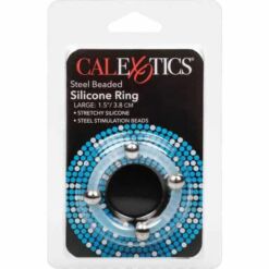 Comprar CALEXOTICS - ANILLO DE SILICONA CON CUENTAS DE ACERO TALLA L al mejor precio - Envíos Discretos