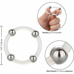 Comprar CALEXOTICS - ANILLO DE SILICONA CON CUENTAS DE ACERO TALLA L al mejor precio - Envíos Discretos