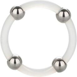 Comprar CALEXOTICS - ANILLO DE SILICONA CON CUENTAS DE ACERO TALLA L al mejor precio - Envíos Discretos