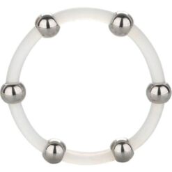 Comprar CALEXOTICS - ANILLO DE SILICONA CON CUENTAS DE ACERO TALLA XL al mejor precio - Envíos Discretos