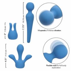 Comprar CALEXOTICS - COUTURE KIT VIBRADOR WAND 10 VIBRACIONES AZUL al mejor precio - Envíos Discretos