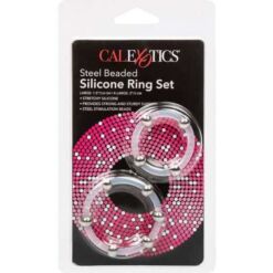 Comprar CALEXOTICS - KIT DE 2 UDS ANILLO DE SILICONA CON CUENTAS DE ACERO al mejor precio - Envíos Discretos