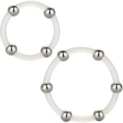 Comprar CALEXOTICS - KIT DE 2 UDS ANILLO DE SILICONA CON CUENTAS DE ACERO al mejor precio - Envíos Discretos