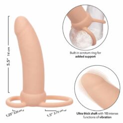 Comprar CALEXOTICS - MAXX DOBLE PENETRADOR GRUESO 10 VIBRACIONES NATURAL al mejor precio - Envíos Discretos