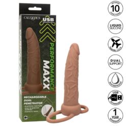 Comprar CALEXOTICS - PERFORMANCE MAXX DOBLE PENETRADOR RECARGABLE PIEL MORENO al mejor precio - Envíos Discretos