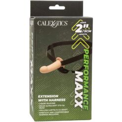 Comprar CALEXOTICS - PERFORMANCE MAXX EXTENSIÓN CON ARNÉS PIEL CLARO al mejor precio - Envíos Discretos