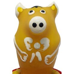 Comprar CONDOMERIE - PRESERVATIVO DECORATIVO PINTADO A MANO CERDO SENTADO AMARILLO al mejor precio - Envíos Discretos