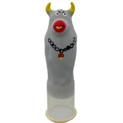 Comprar CONDOMERIE - PRESERVATIVO DECORATIVO PINTADO A MANO TORO GRIS MODELO XL al mejor precio - Envíos Discretos