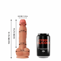 Comprar CYBER SILICOCK - ANSEL REALÍSTICO SILICONA LÍQUIDA 15.5 CM -O- 2.9 CM al mejor precio - Envíos Discretos