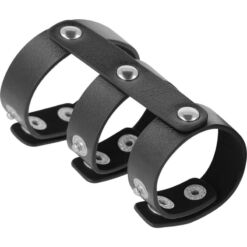 Comprar DARKNESS - ANILLO DOBLE PENE Y TESTÍCULOS AJUSTABLE LEATHER al mejor precio - Envíos Discretos