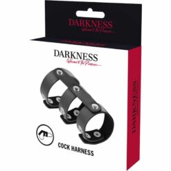 Comprar DARKNESS - ANILLO DOBLE PENE Y TESTÍCULOS AJUSTABLE LEATHER al mejor precio - Envíos Discretos