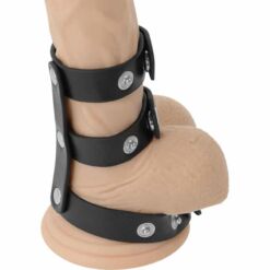 Comprar DARKNESS - ANILLO DOBLE PENE Y TESTÍCULOS AJUSTABLE LEATHER al mejor precio - Envíos Discretos