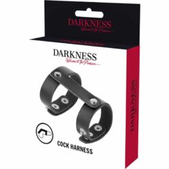 Comprar DARKNESS - ANILLO PENE Y TESTÍCULOS AJUSTABLE LEATHER al mejor precio - Envíos Discretos