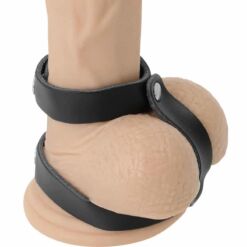Comprar DARKNESS - ANILLO PENE Y TESTÍCULOS AJUSTABLE LEATHER al mejor precio - Envíos Discretos