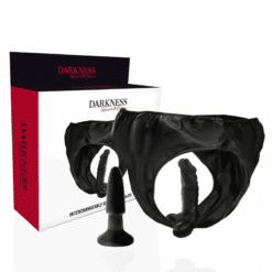 Comprar DARKNESS - PANTIES CON PLUG Y DILDO INTERCAMBIABLE al mejor precio - Envíos Discretos