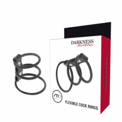 Comprar DARKNESS - SET DE 3 ANILLAS PENE FLEXIBLE al mejor precio - Envíos Discretos
