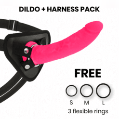 Comprar DELTA CLUB - TOYS DILDO + ARNES ROSA SILICONA MEDICA 20 CM -O- 4 CM al mejor precio - Envíos Discretos