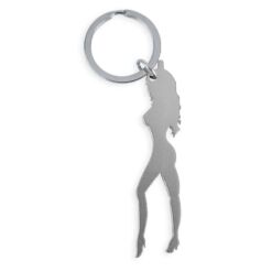 Comprar DIABLO PICANTE - LLAVERO CON SILUETA DE MUJER COLOR PLATA CON ABRIDOR DE CERVEZA al mejor precio - Envíos Discretos