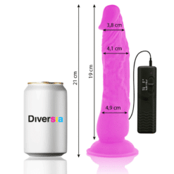 Comprar DIVERSIA - DILDO REALÍSTICO FLEXIBLE CON VIBRACIÓN LILA 21 CM -O- 4.9 CM al mejor precio - Envíos Discretos
