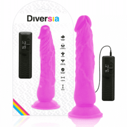 Comprar DIVERSIA - DILDO REALÍSTICO FLEXIBLE CON VIBRACIÓN LILA 21 CM -O- 4.9 CM al mejor precio - Envíos Discretos