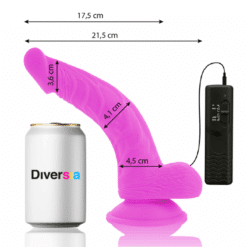Comprar DIVERSIA - DILDO REALÍSTICO FLEXIBLE CON VIBRACIÓN LILA 21.5 CM -O- 4.5 CM al mejor precio - Envíos Discretos